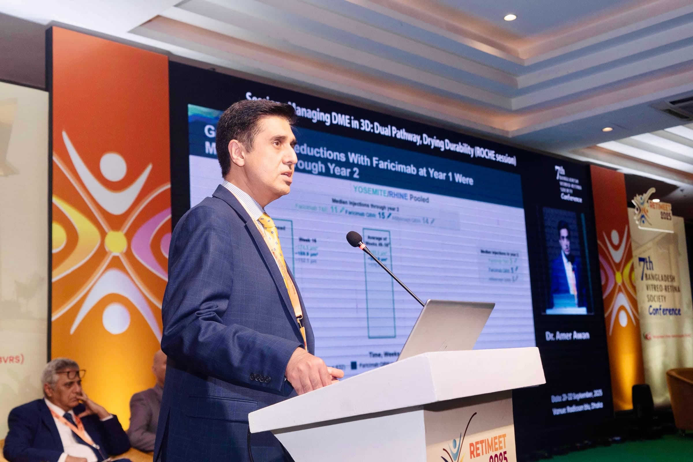 Prof. Dr. Amer Awan presenting at the Bangladesh Vitreo Retina Society conference